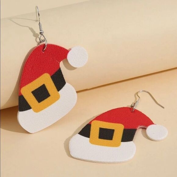 Santa Hat Earrings  - Picture 1 of 4